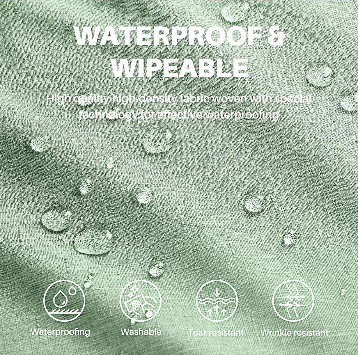 Sage Green Linen Blended Fabric Tablecloth 60" x 84" - photo 4