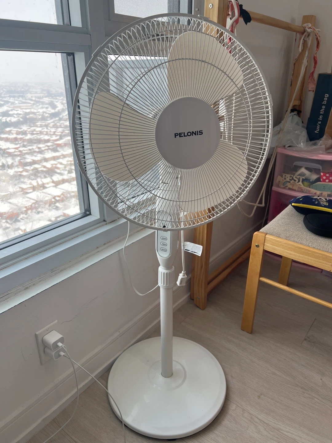 PELONIS Pedestal Fan, 16" White - photo 3