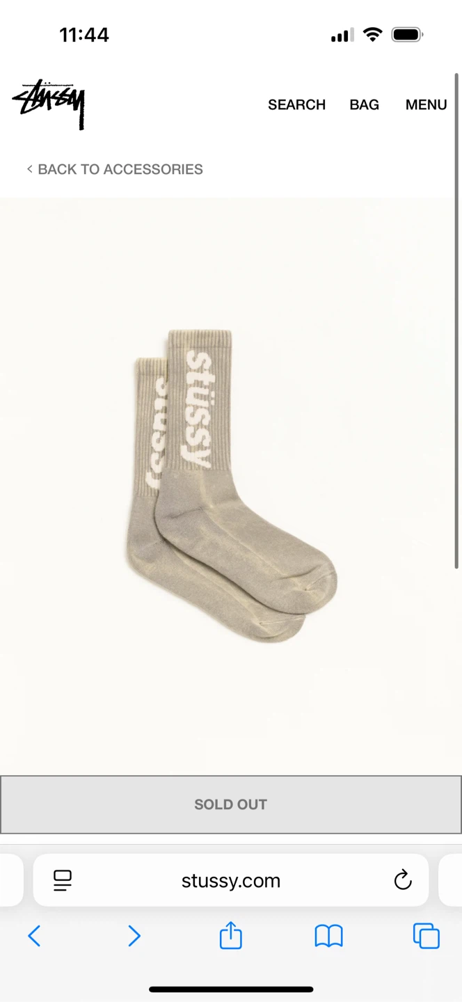 Stüssy Washed Helvetica Crew Socks Grey Sizes 8-13 - photo 2