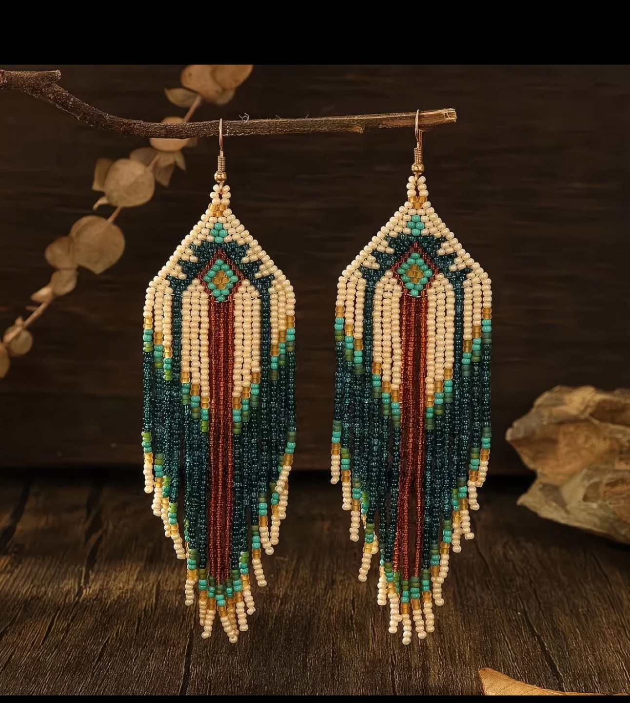 Beaded Fringe Earrings