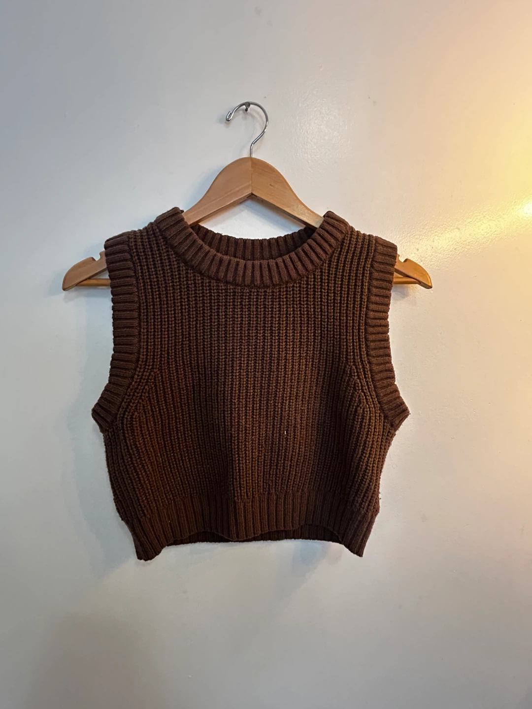 Brown Knit Vest Size S