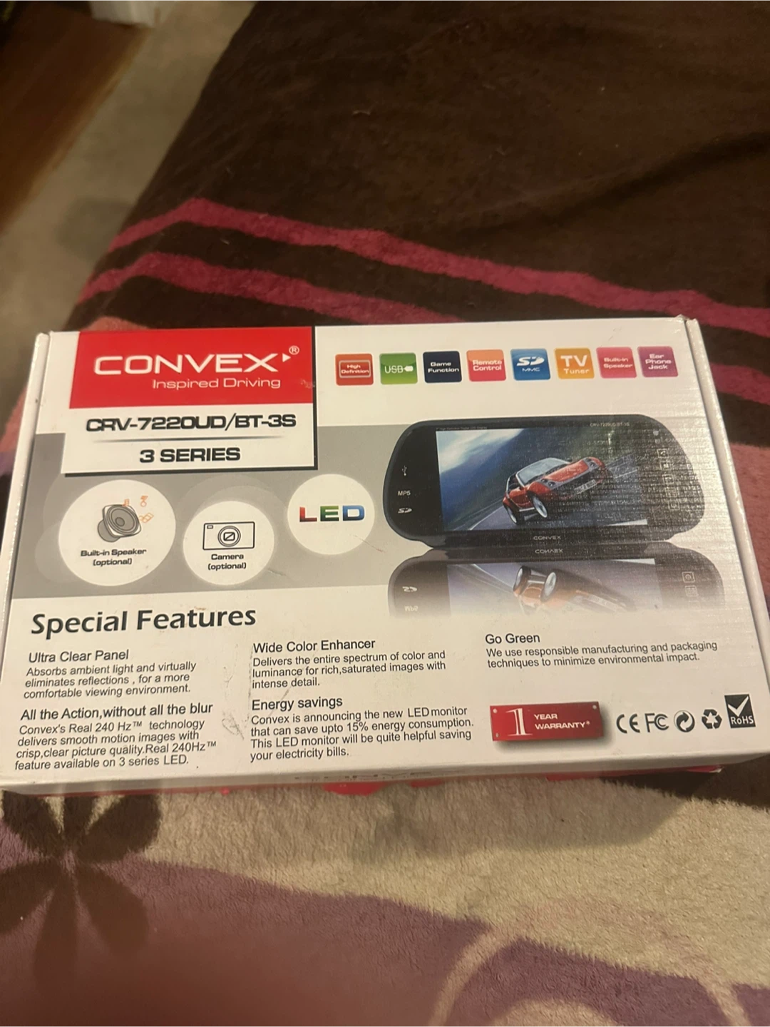 CONVEX CRV-7220UD/BT-3S 7" High Definition LED Monitor