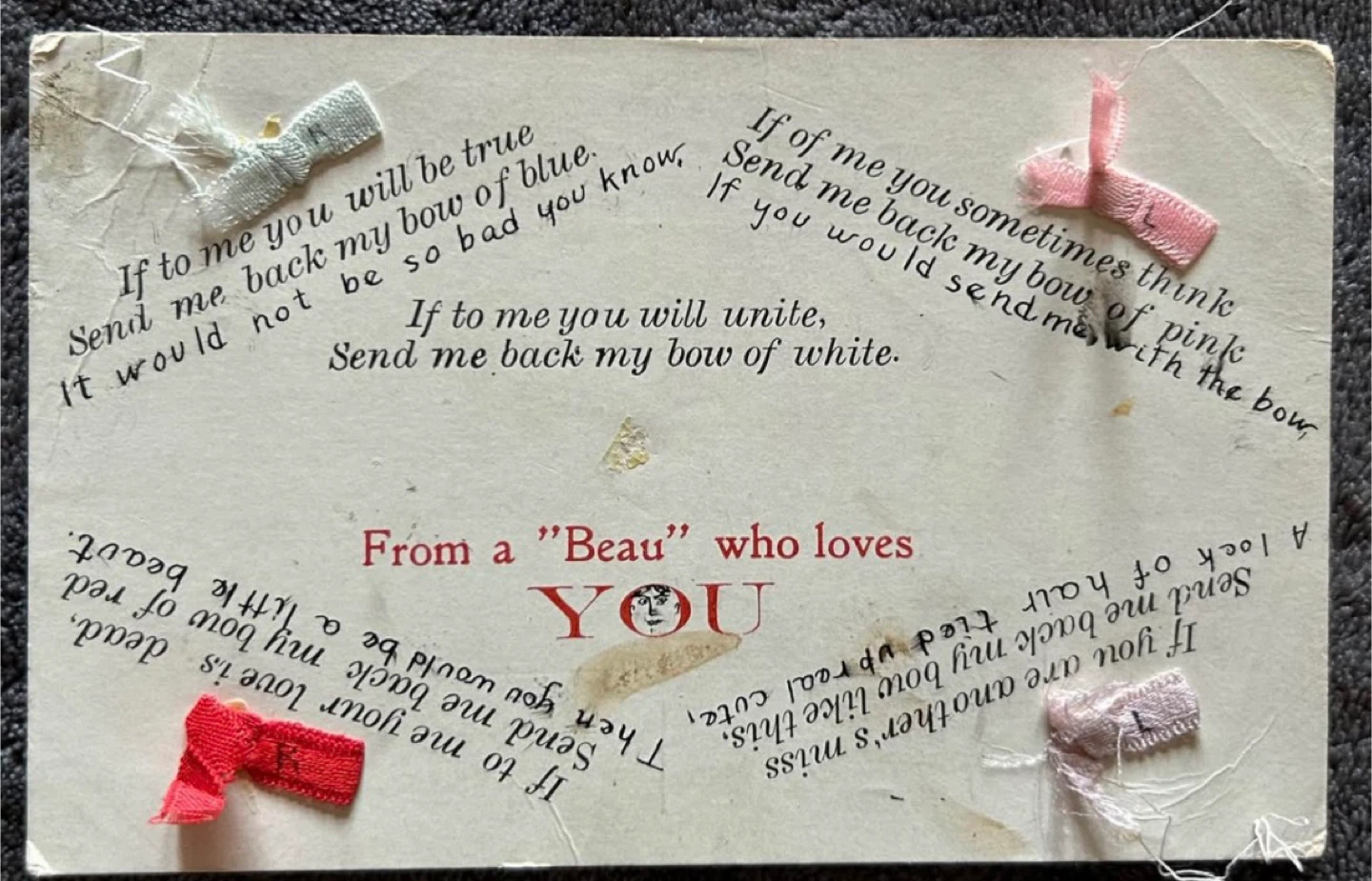 $10 Love postcard mystery antique vintage Valentine's Day card - photo 3