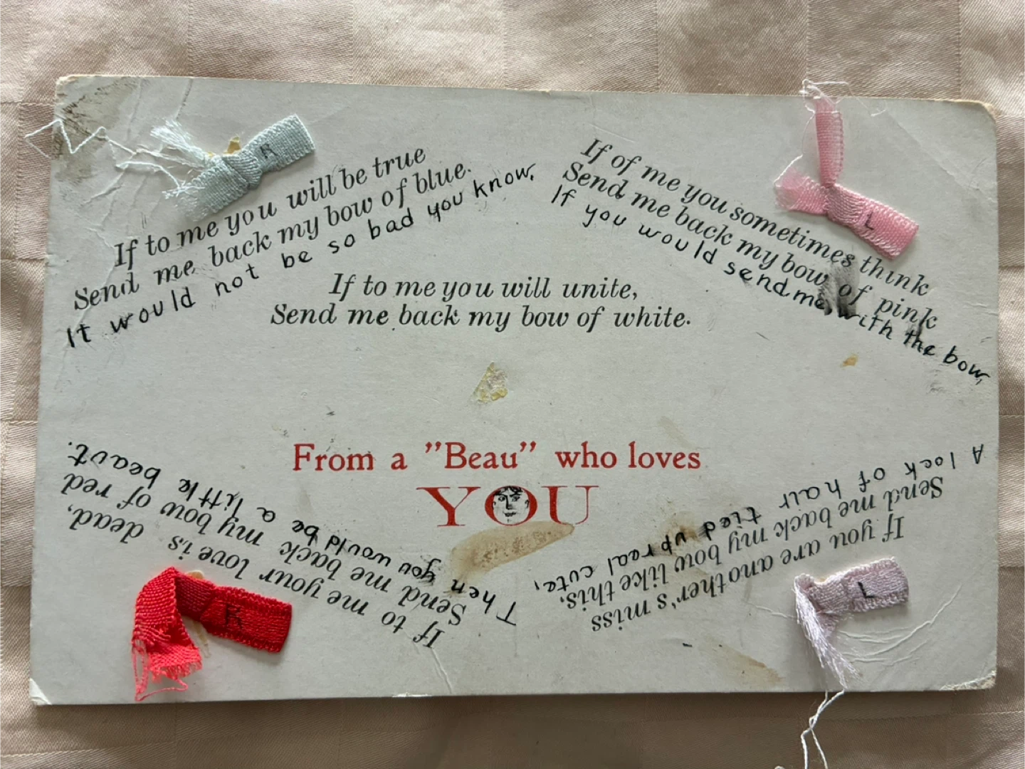 $10 Love postcard mystery antique vintage Valentine's Day card