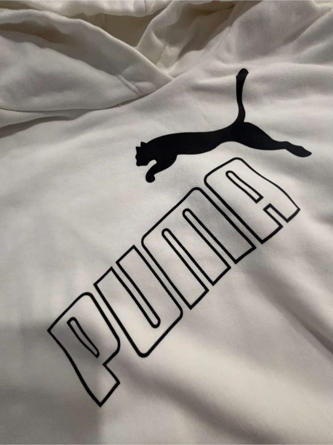 Kids Puma White Hoodie Size M (10/12) with Logo Tape - photo 2