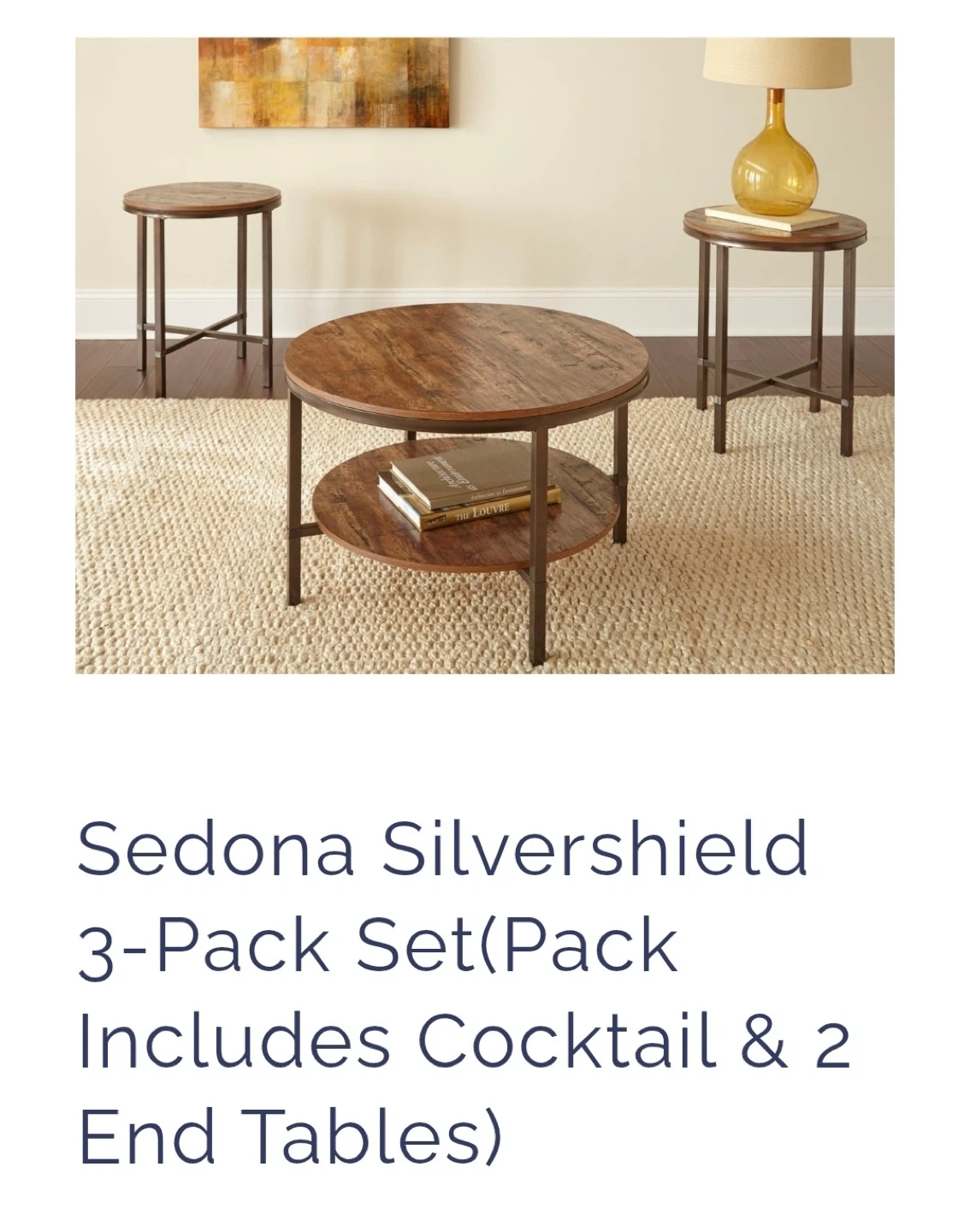New in box Sedona Silvershield 3-Pack Cocktail & End Table Set