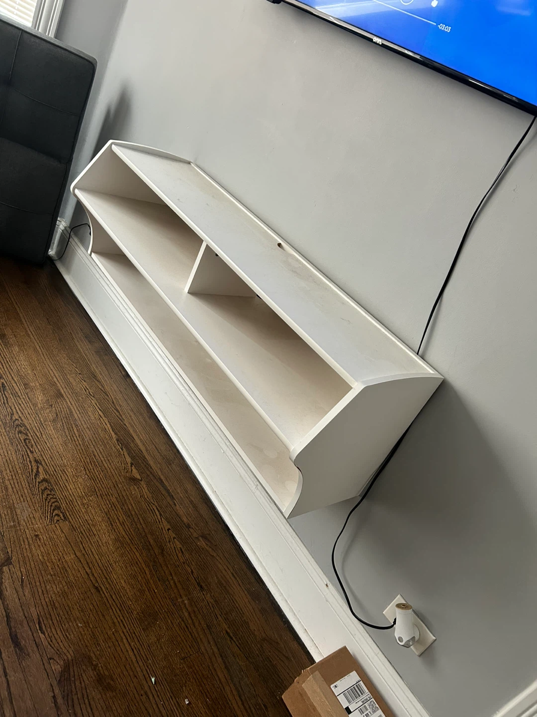 White Wall-Mounted Shelf Unit