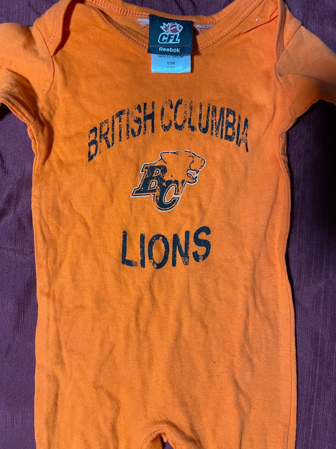Reebok CFL British Columbia Lions Baby Onesie 0/3M - photo 4