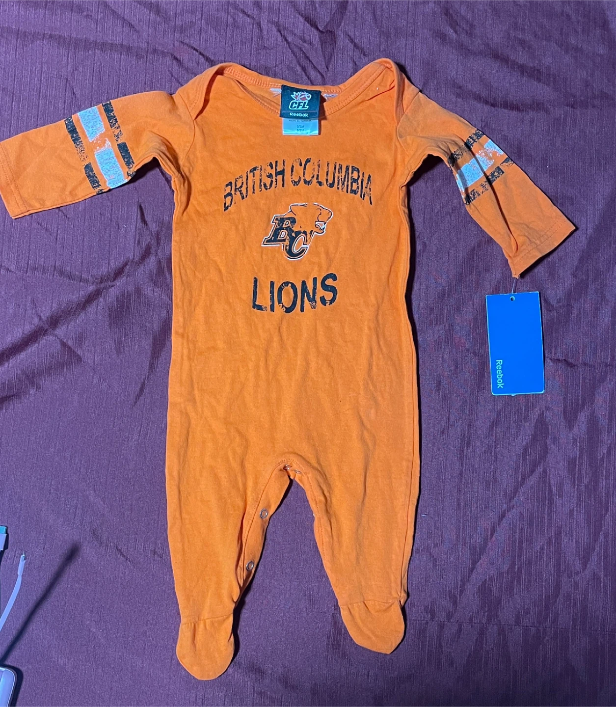 Reebok CFL British Columbia Lions Baby Onesie 0/3M