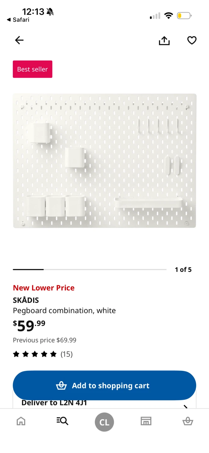 IKEA SKÅDIS Pegboard Combination White