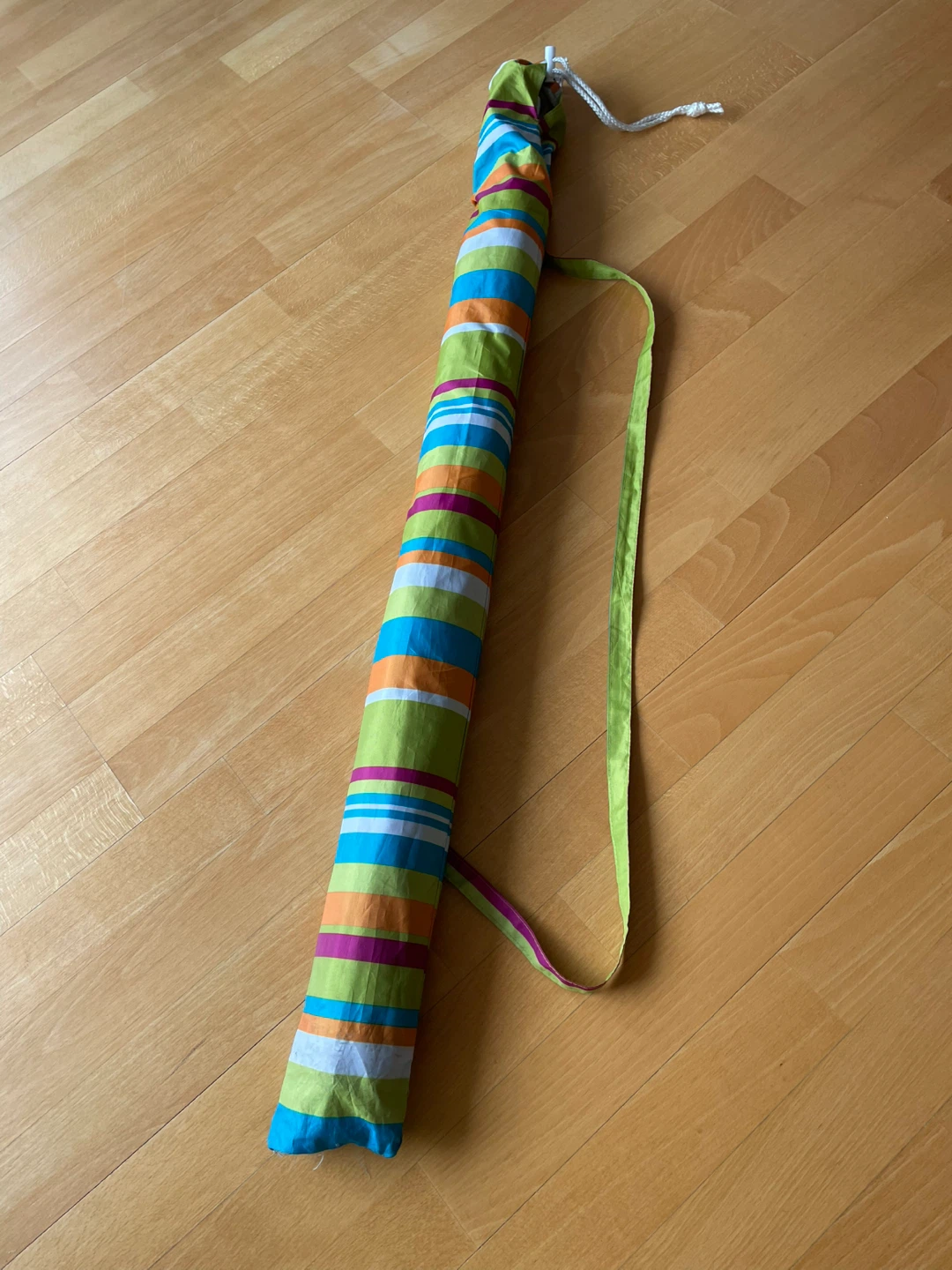 Striped 6’ Beach Umbrella with Stand and Case