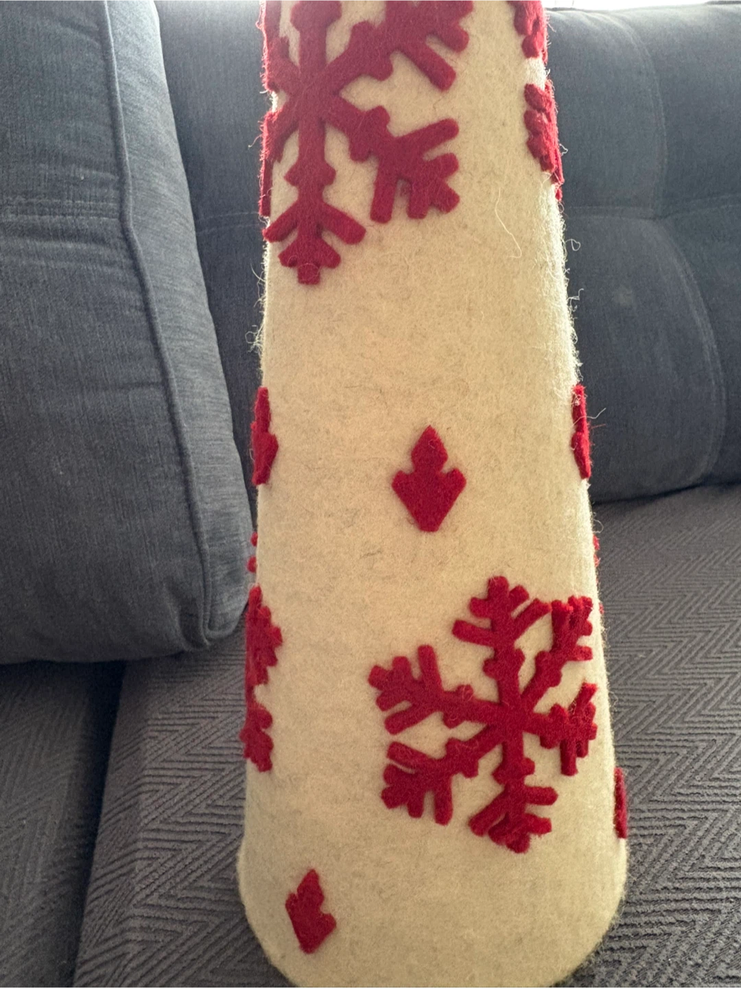 🏆 Felt Christmas Tree Decor with Snowflakes - photo 2