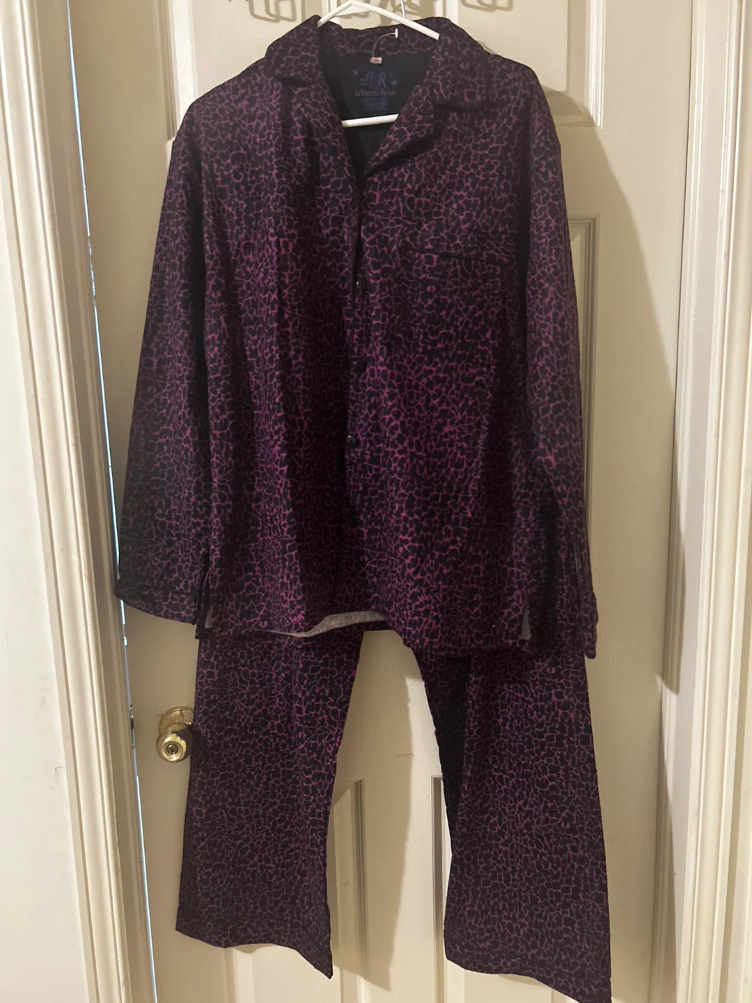 La Vie en Rose Pajama Set - Purple Leopard Print - photo 3