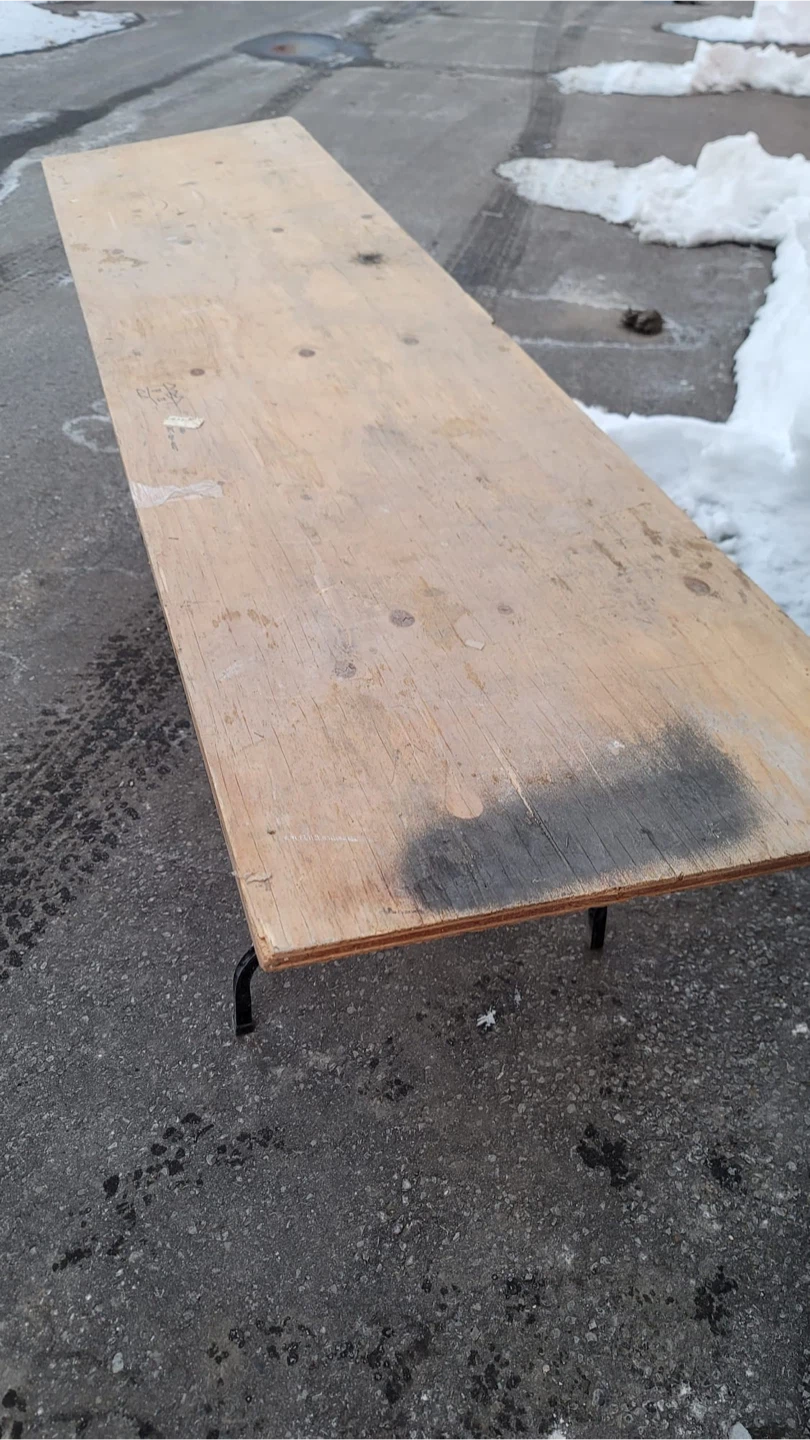 Free Wooden Folding Table 9 ft by 2 ft