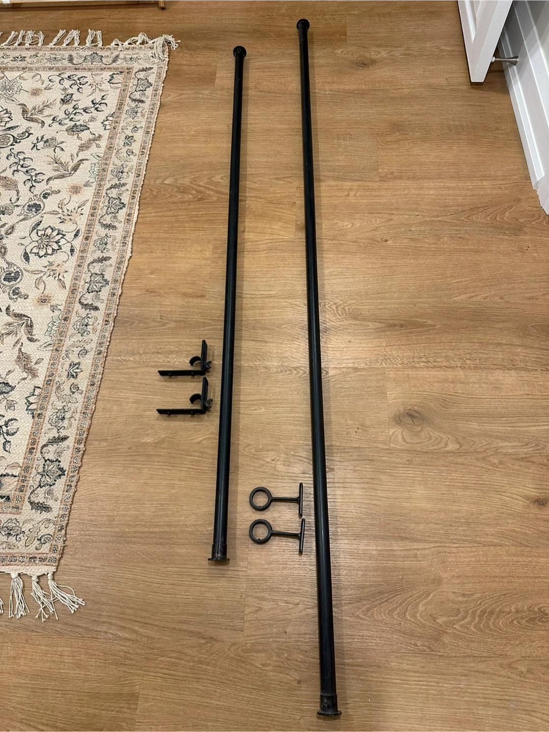 Black Metal Curtain Rod with Brackets $5 each