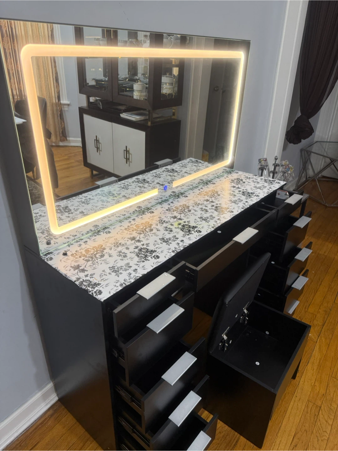 Vanity with LED & Storage – used/Excellent Condition - photo 2
