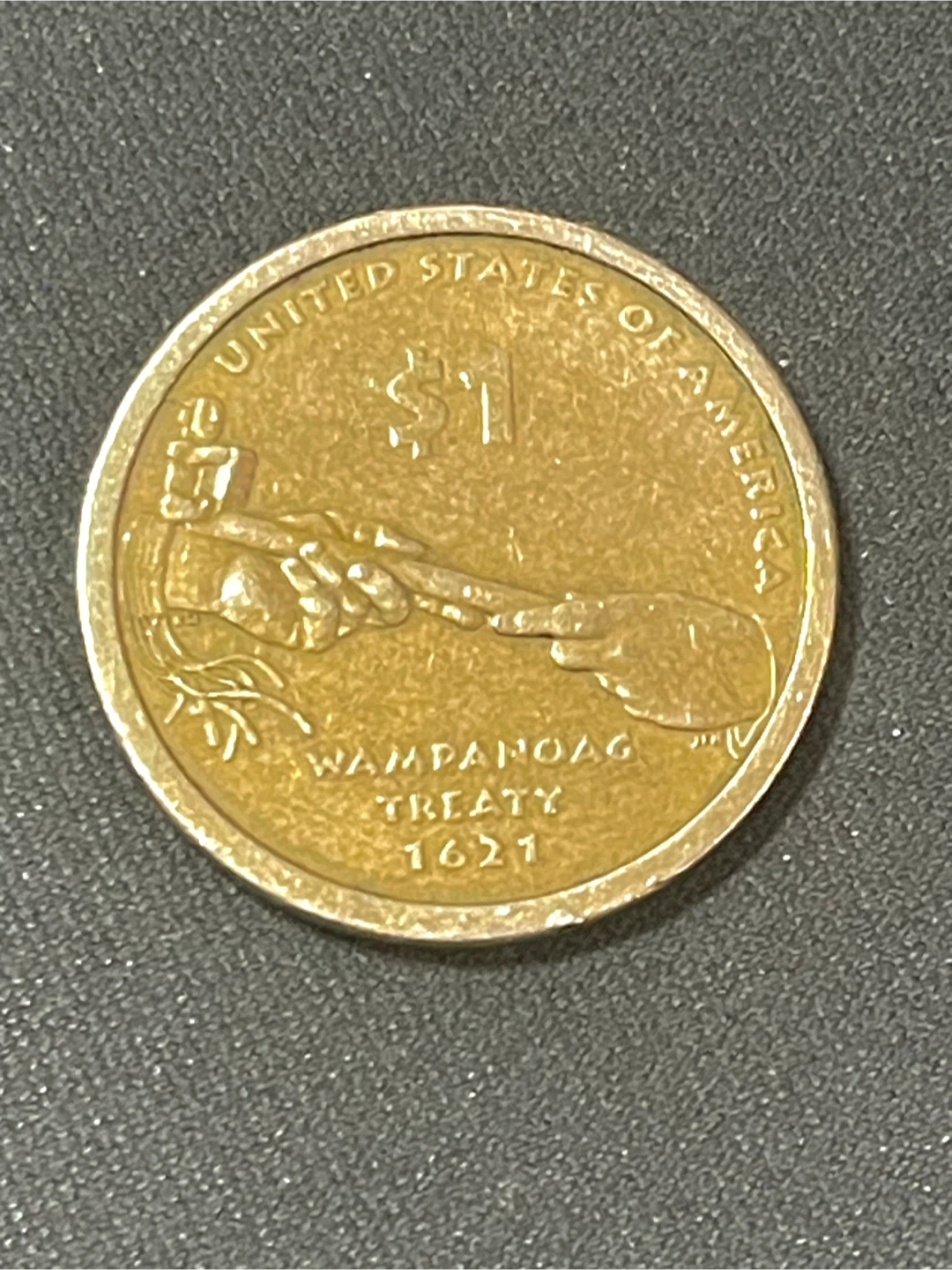United States Dollar Coin - Wampanoag Treaty 1621 - photo 2
