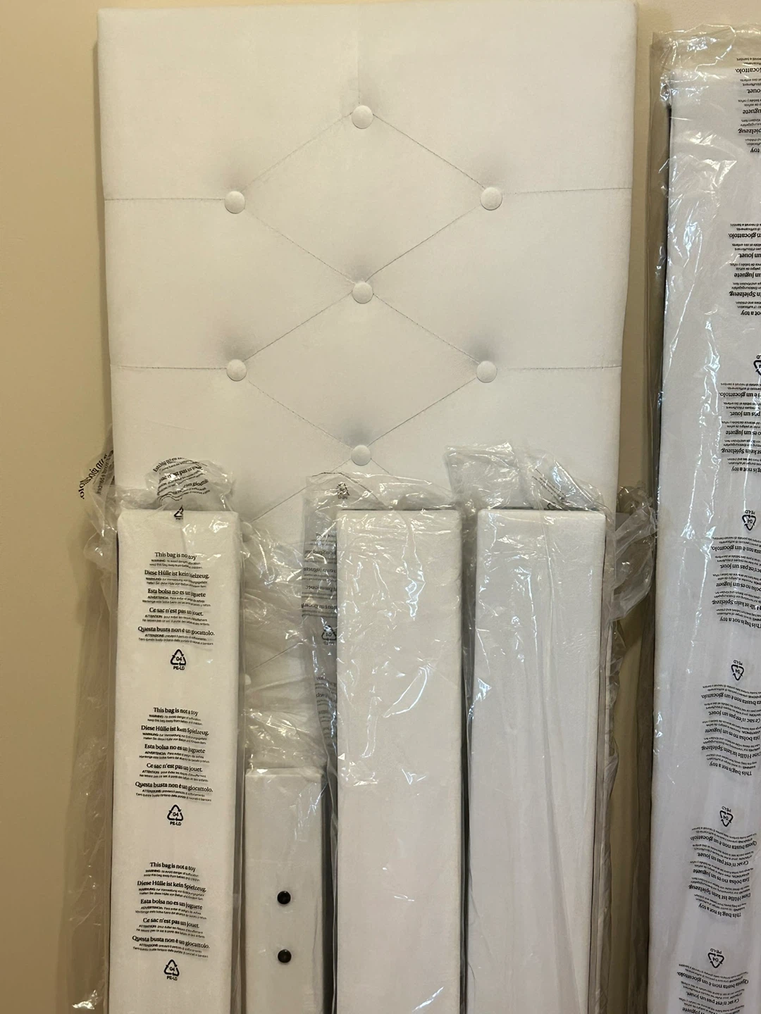 Full Size Tufted Headboard Bed Frame - White - photo 4