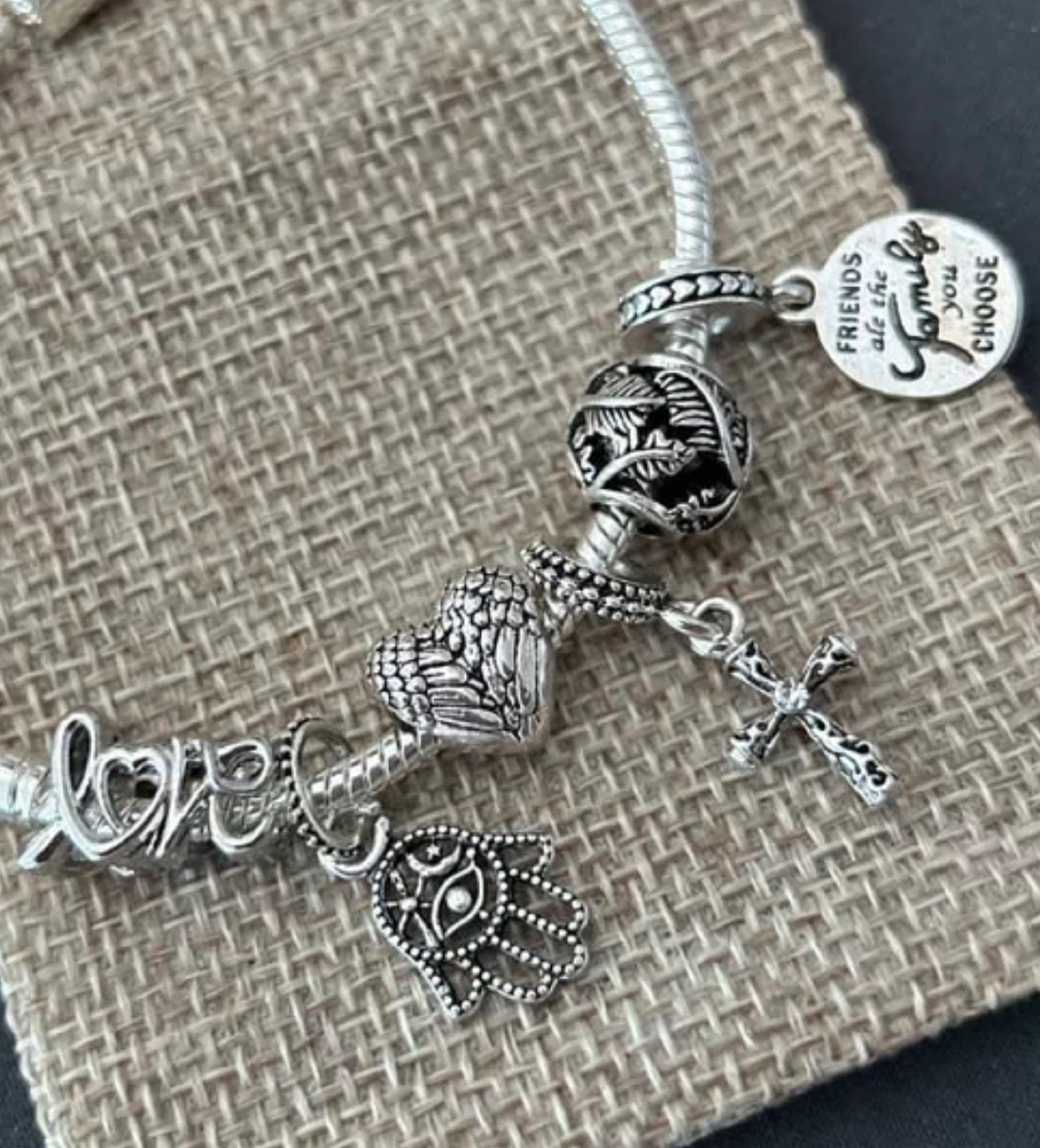 Silver Tone Charm Bracelet
