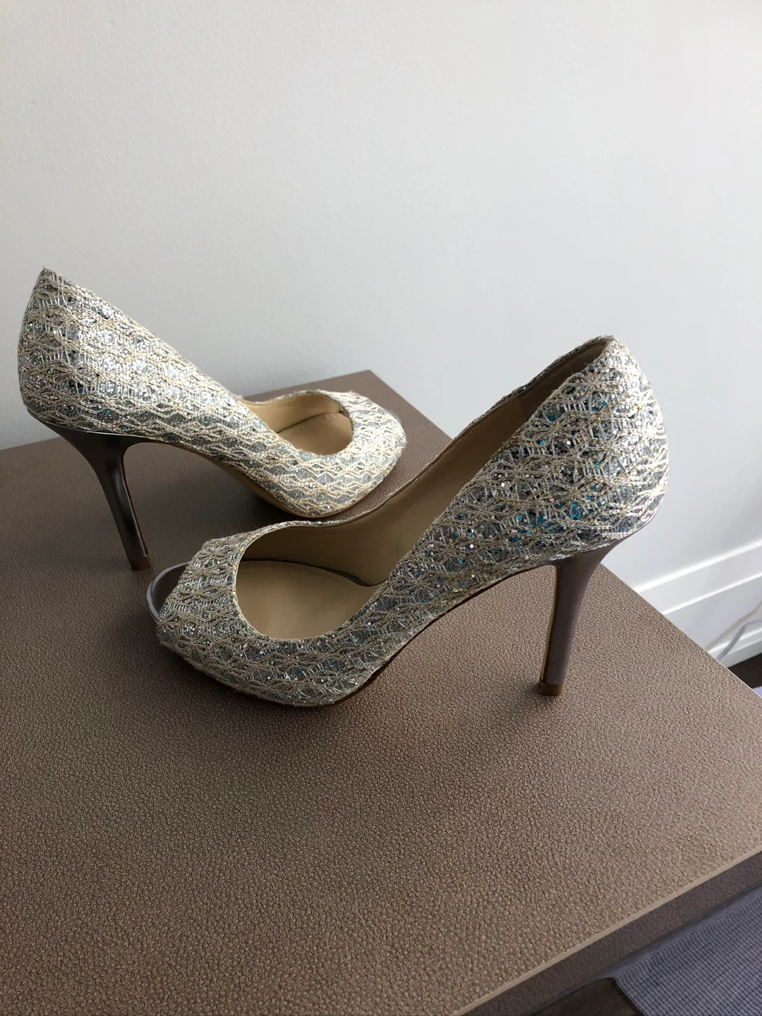 Women's Sparkly Peep-Toe Heels - photo 2