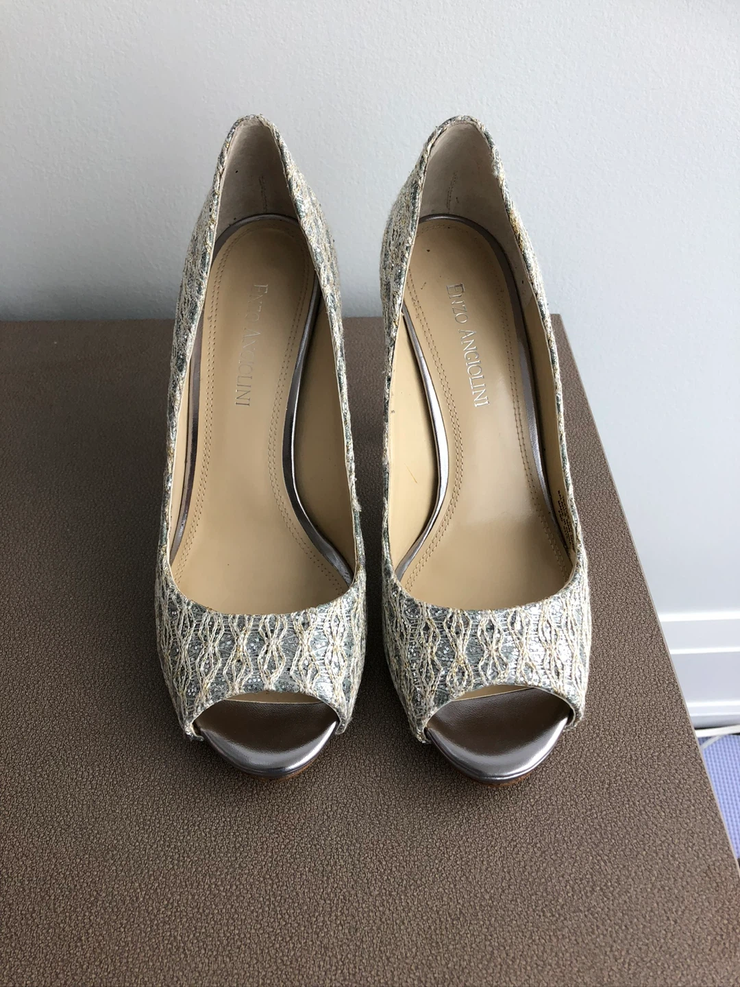 Women's Sparkly Peep-Toe Heels