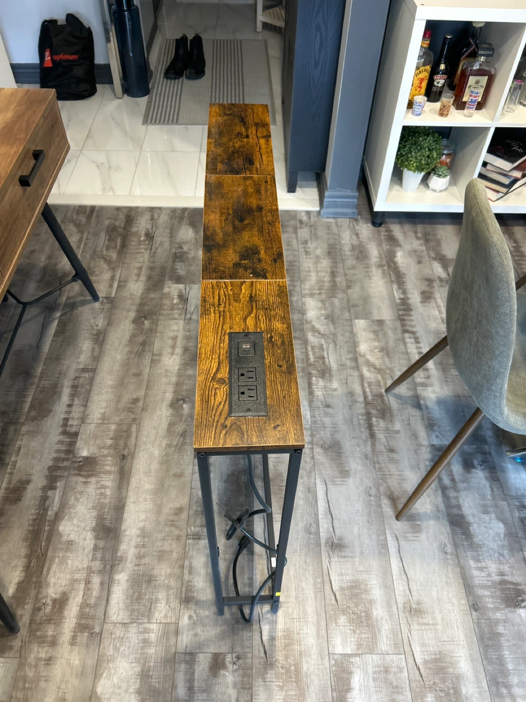 Sleek Console Table with Built-in Power Outlets 🏆