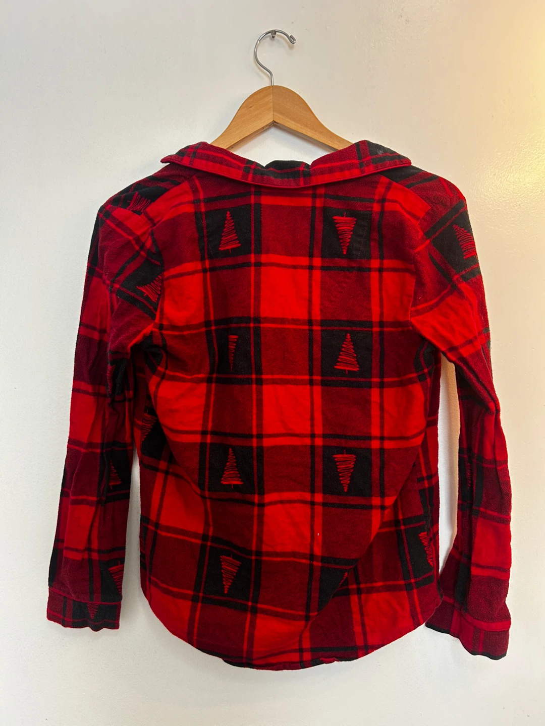 La Vie en Rose Red Plaid Christmas Tree Pajama Top - photo 3