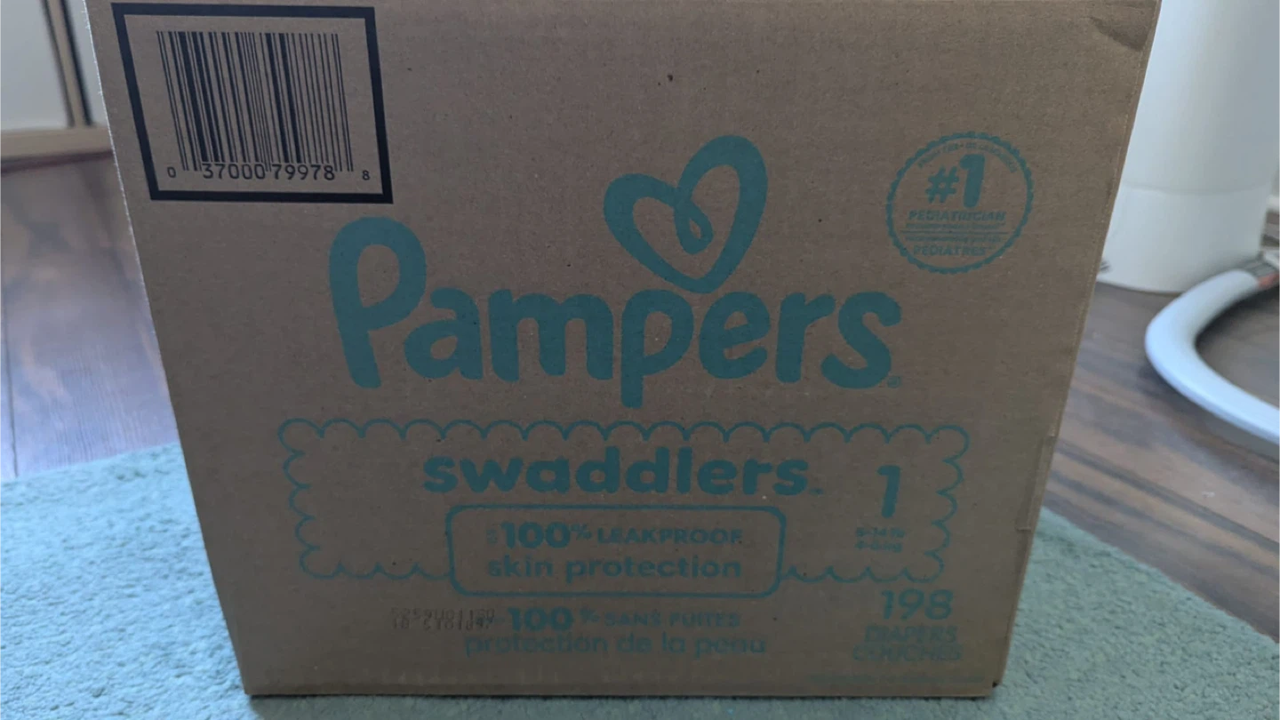 2 boxes Unopened Pampers Swaddlers Diapers Size 1 - 198 Count - photo 2