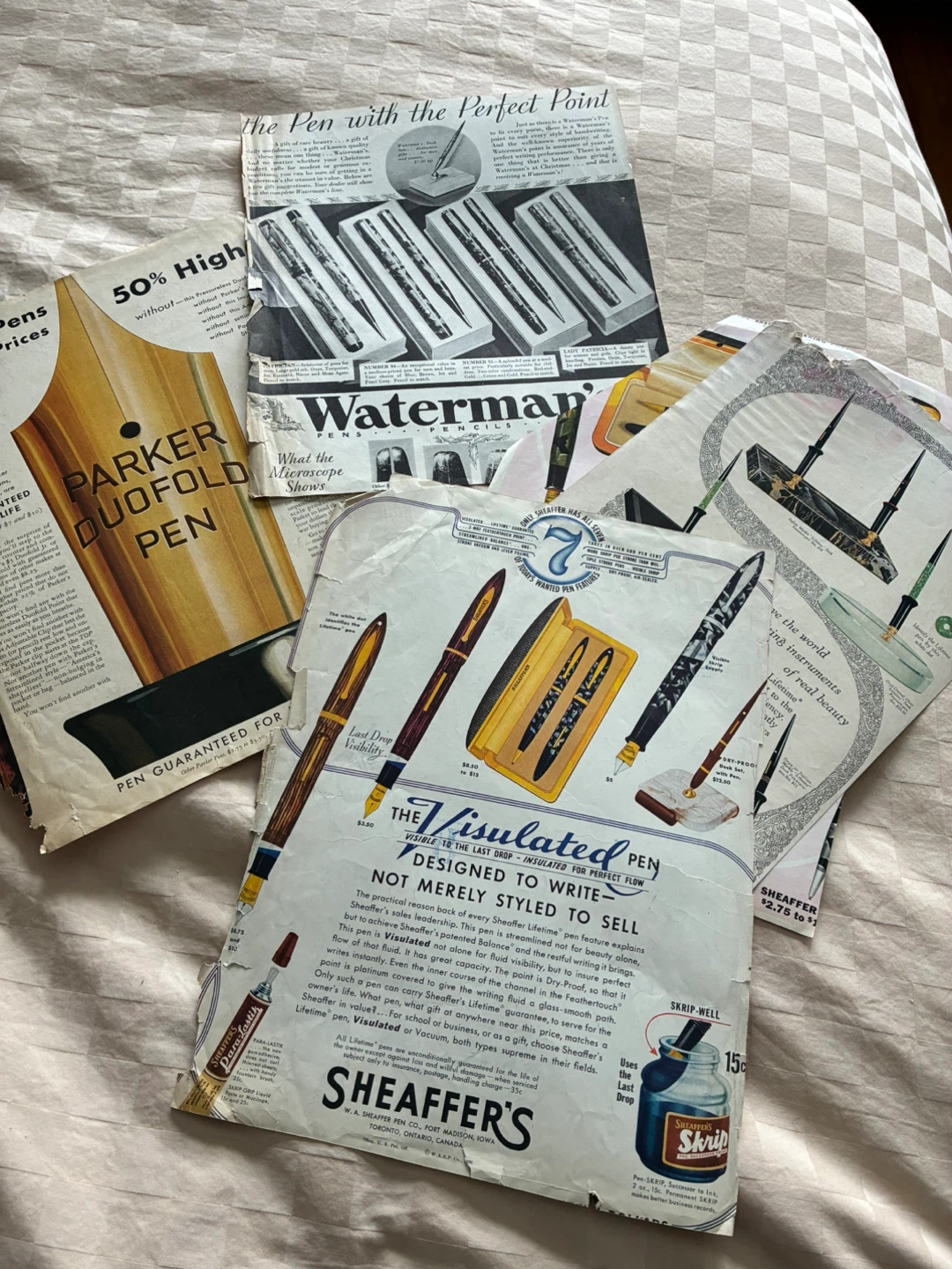 Vintage ad fountain pen waterman's  sheaffer Parker art deco - photo 2