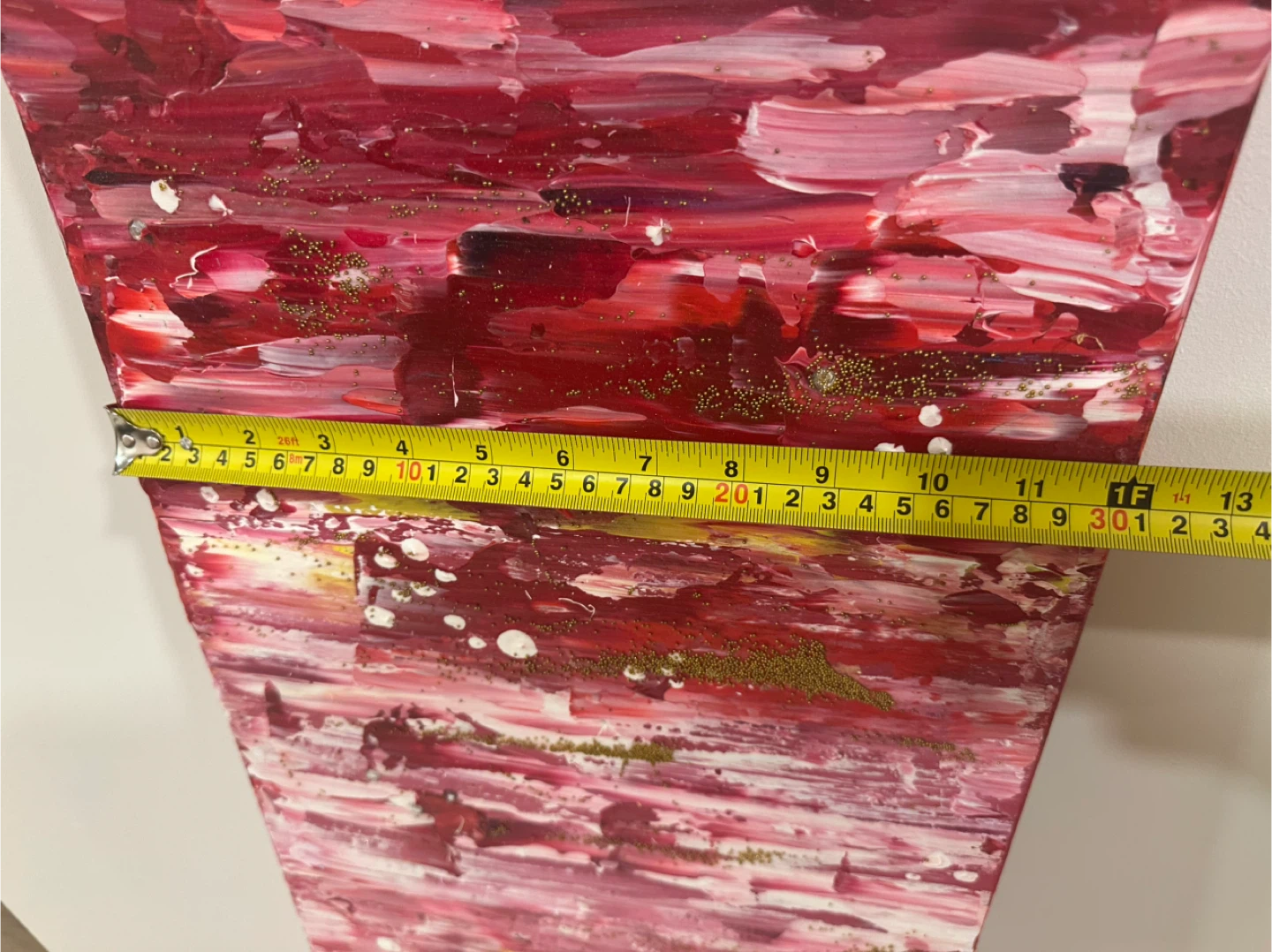 Abstract Wall Art Painting - Red, White & Gold - photo 4