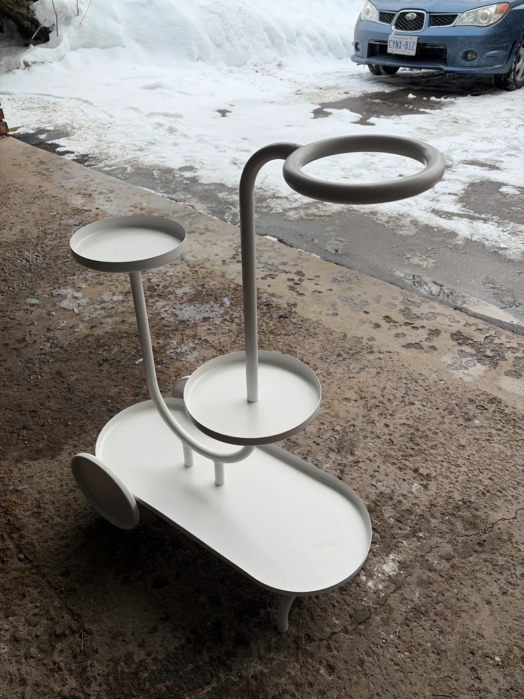 White Metal Plant Stand - photo 2