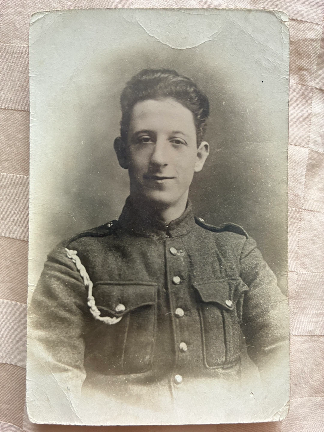 WW1 Canada military soldier ID photo Rppc Royal Cdn Dragoons