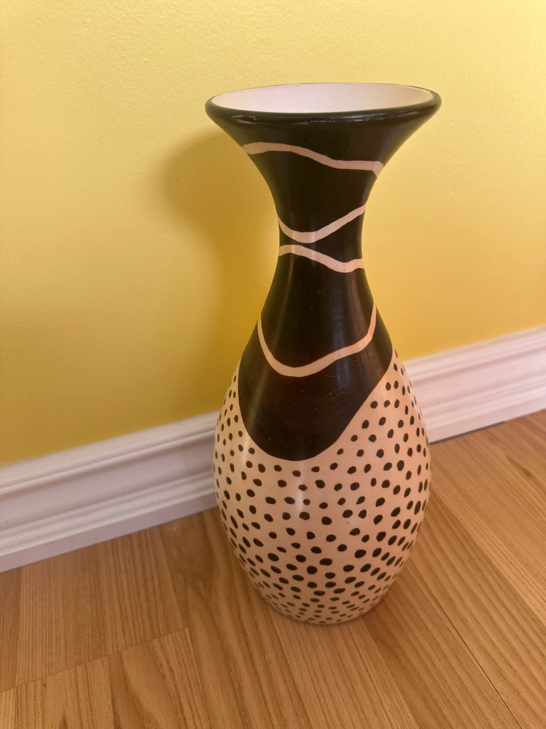 Decorative Vase - Brown and Cream Polka Dot Pattern - photo 2