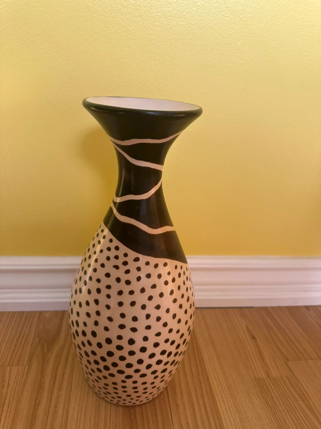 Decorative Vase - Brown and Cream Polka Dot Pattern