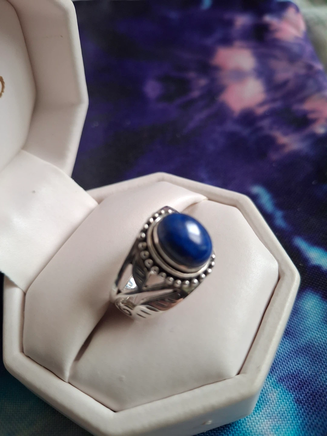 Silver ring with blue stone (stamped 925) - photo 4