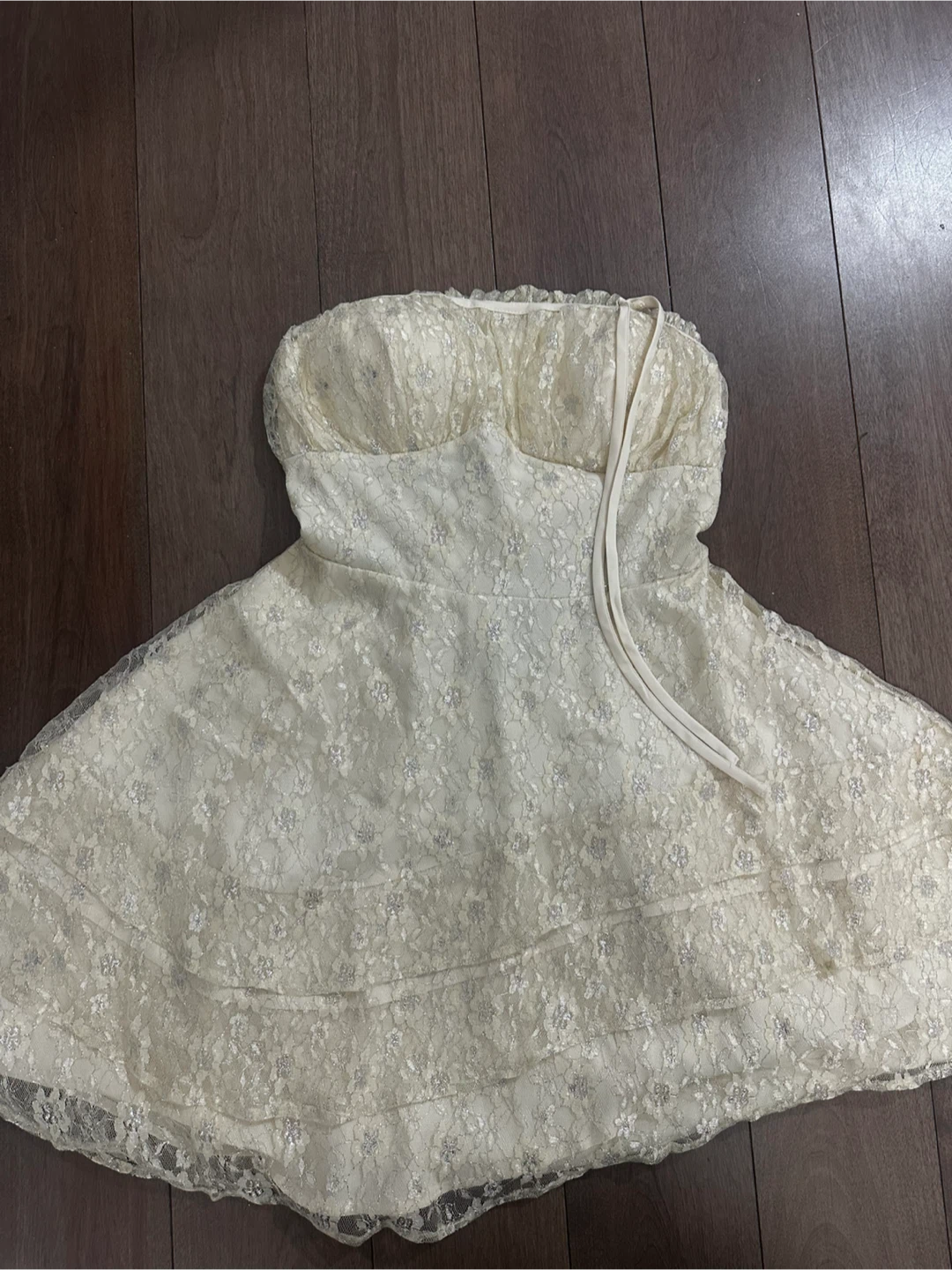 New Fashion Nova Solene Lace Mini Dress - Ivory - Size M - photo 5