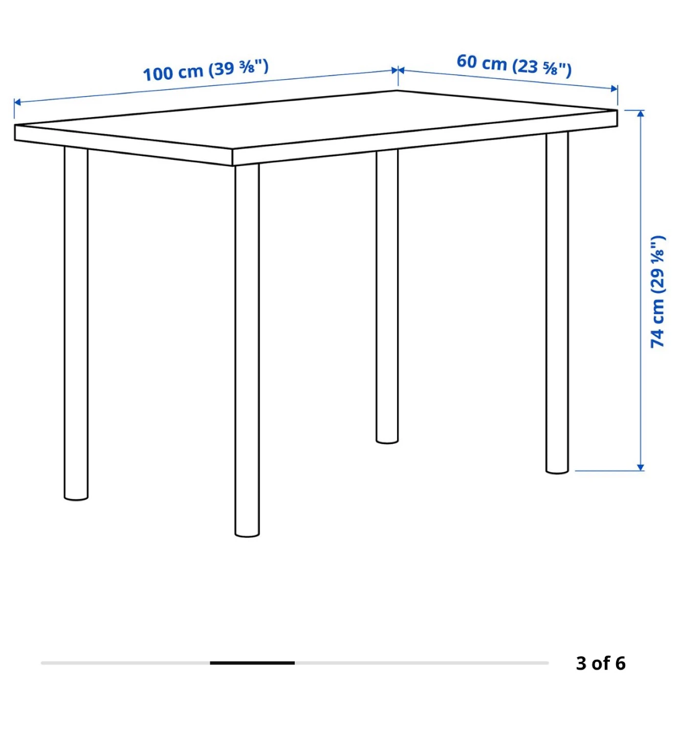 IKEA LINNMON / ADILS Table White/Black 100x60 cm - photo 2