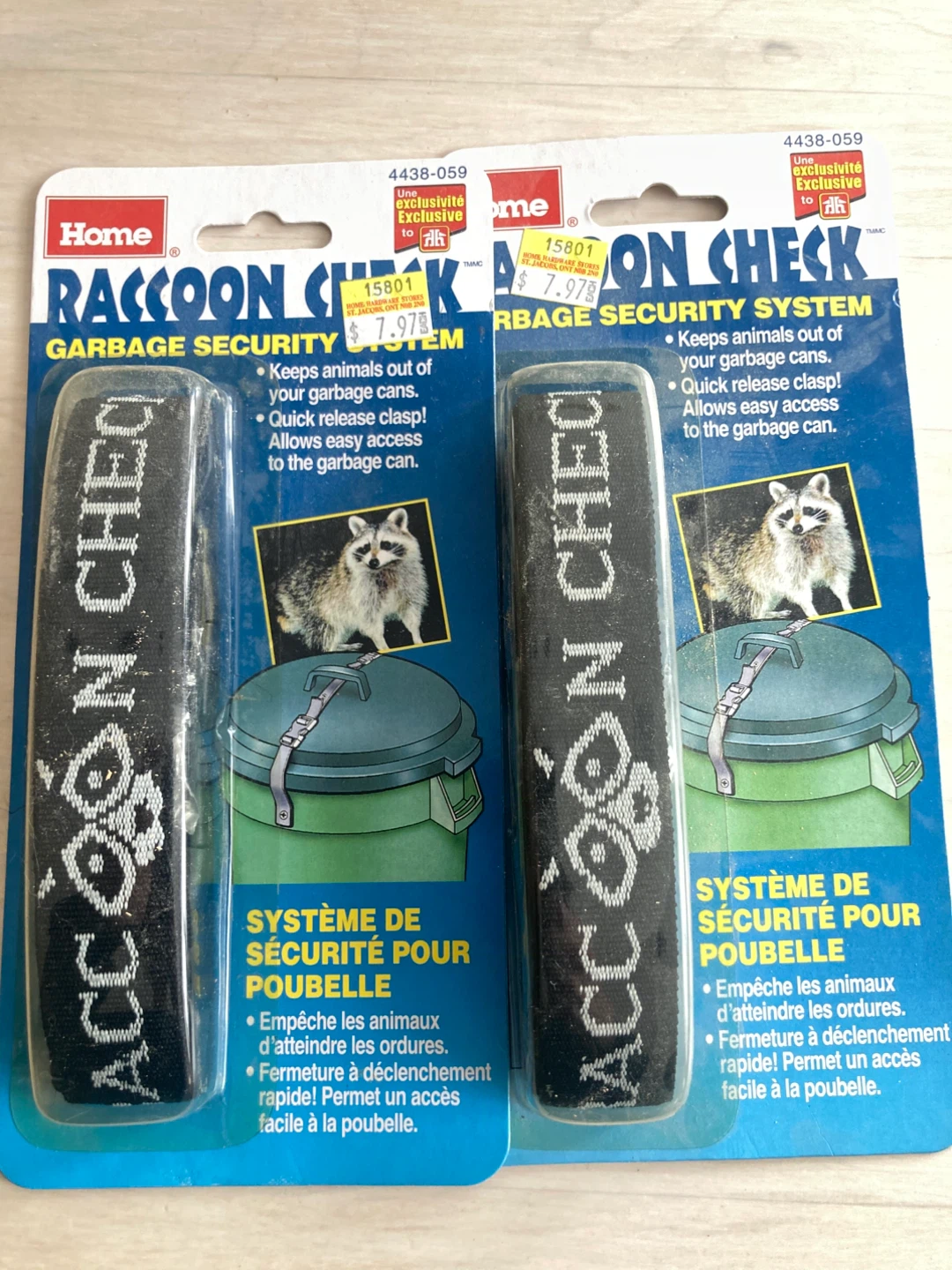 raccoon proof straps for garbage/green bin
