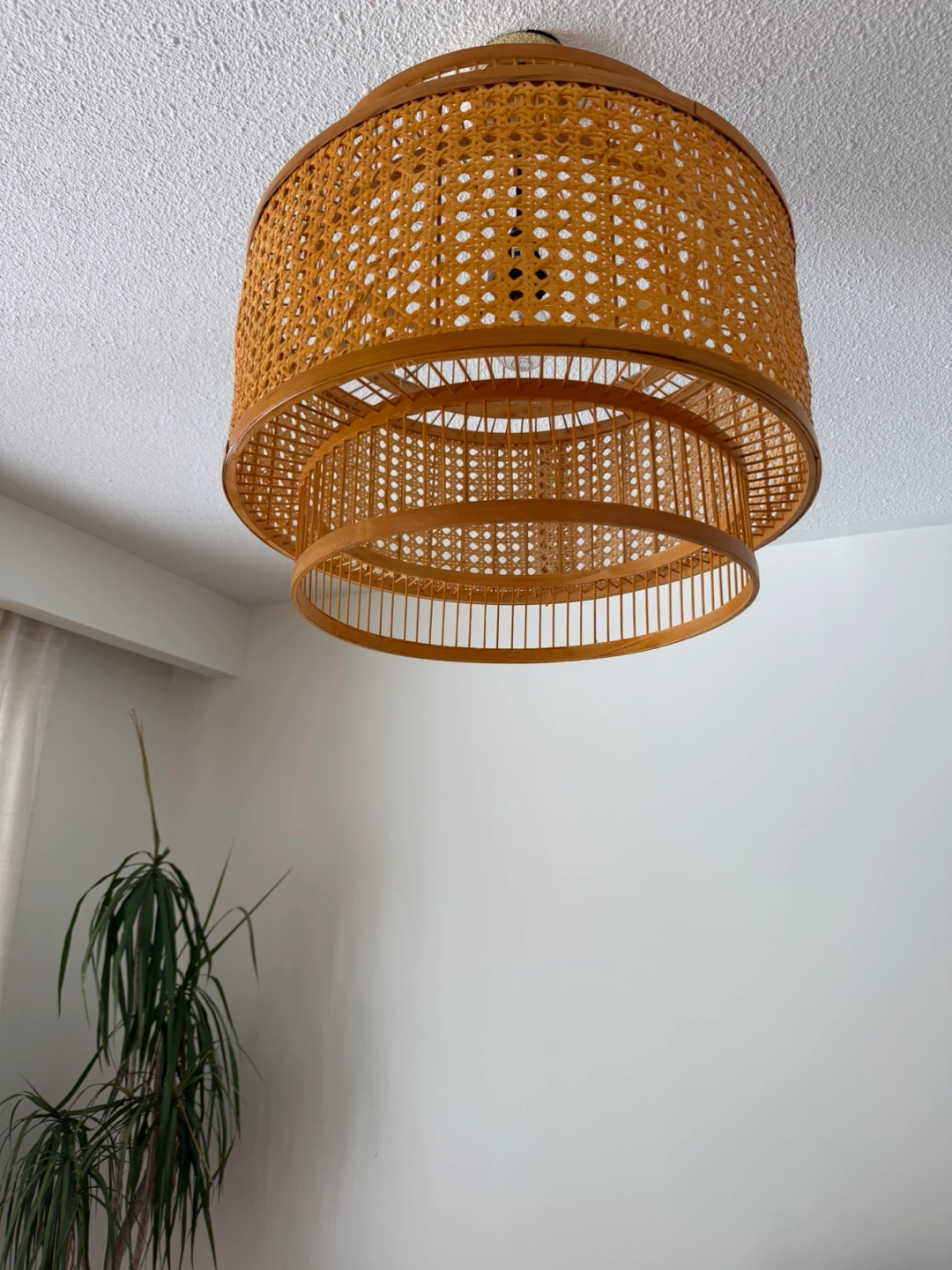 Tiered Rattan Pendant Light Fixture - photo 4