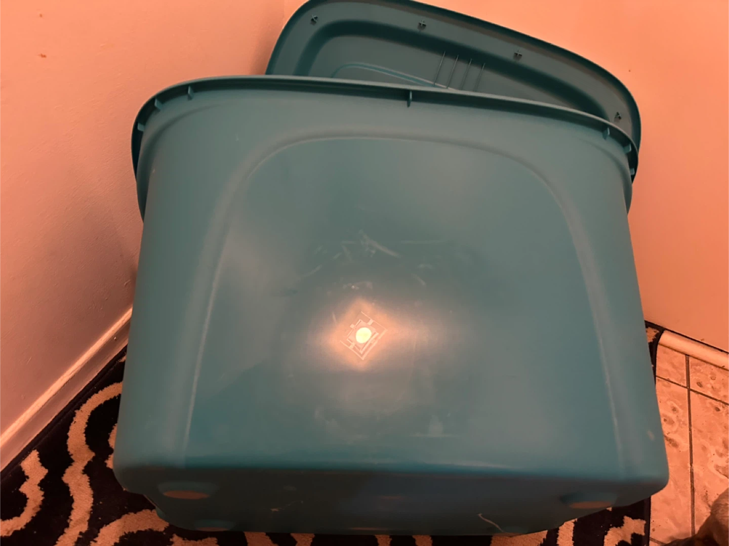 Teal Storage Bin with Lid - photo 5