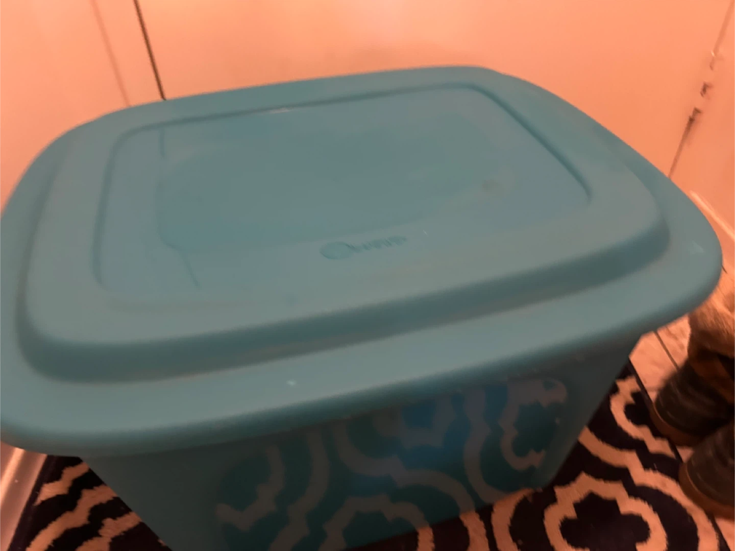 Teal Storage Bin with Lid - photo 2