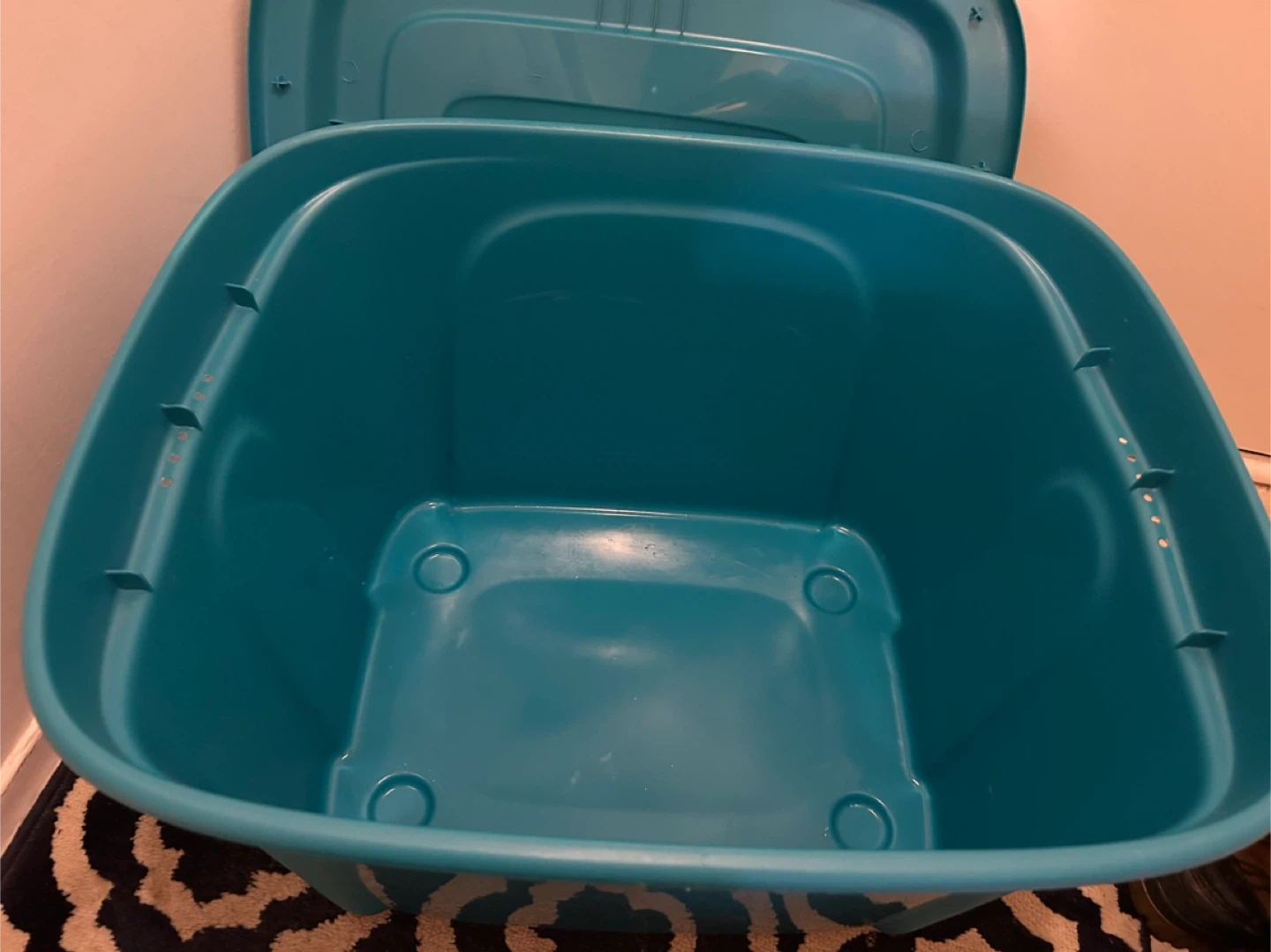 Teal Storage Bin with Lid - photo 3
