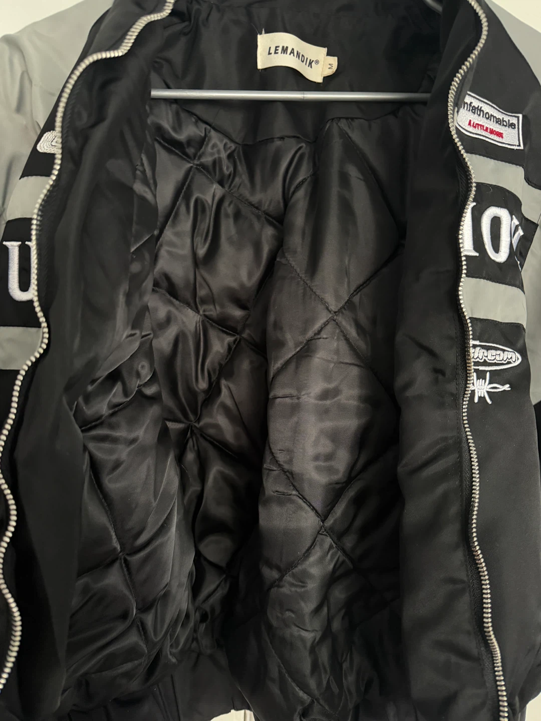 Lemandik Bomber Jacket - Black & Grey - Size M - photo 5