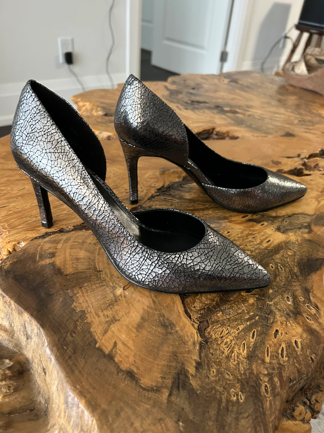Nine West Women's Silver Textured Heels Size 8