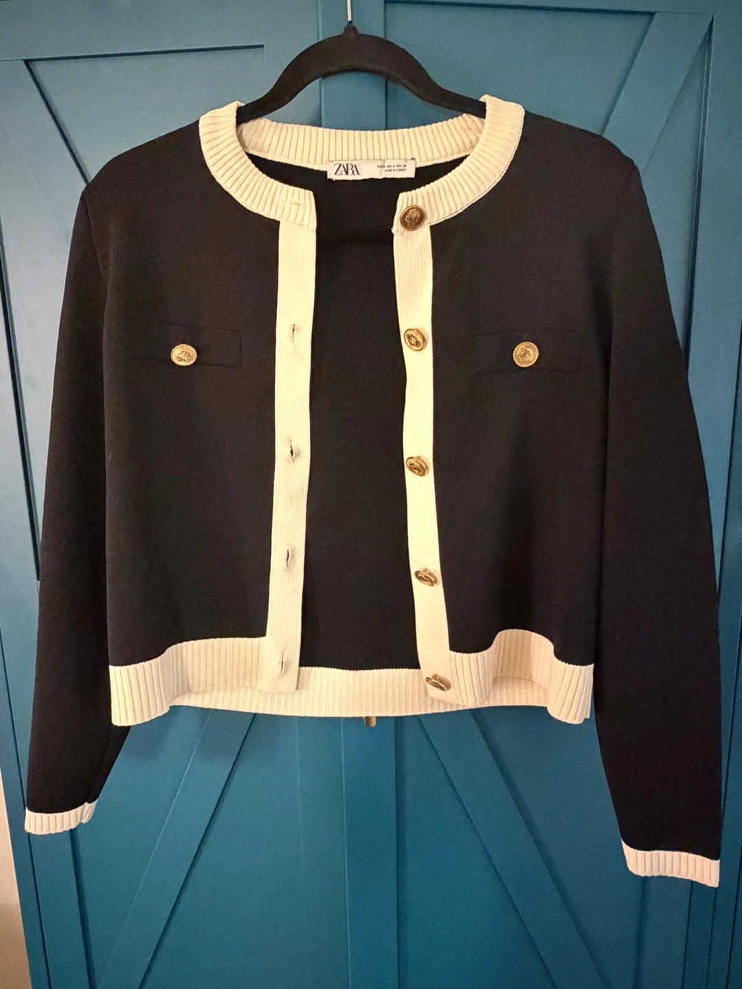 Zara Black and Cream Cardigan Size S - photo 3