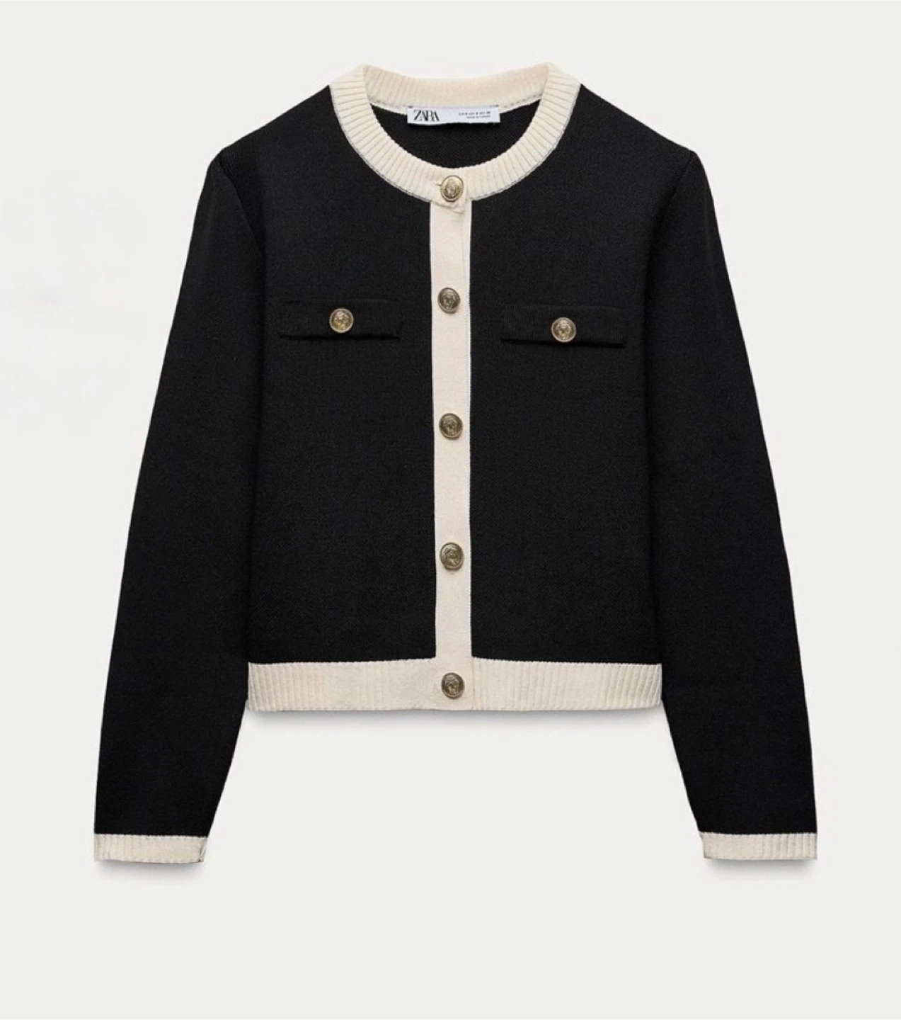 Zara Black and Cream Cardigan Size S - photo 2