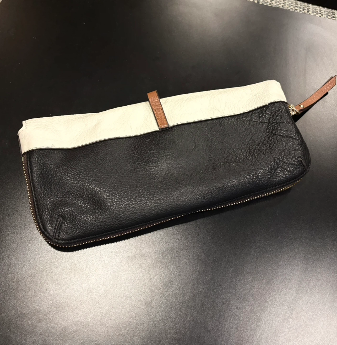 Danier Leather Clutch - Black, White, and Brown - photo 5
