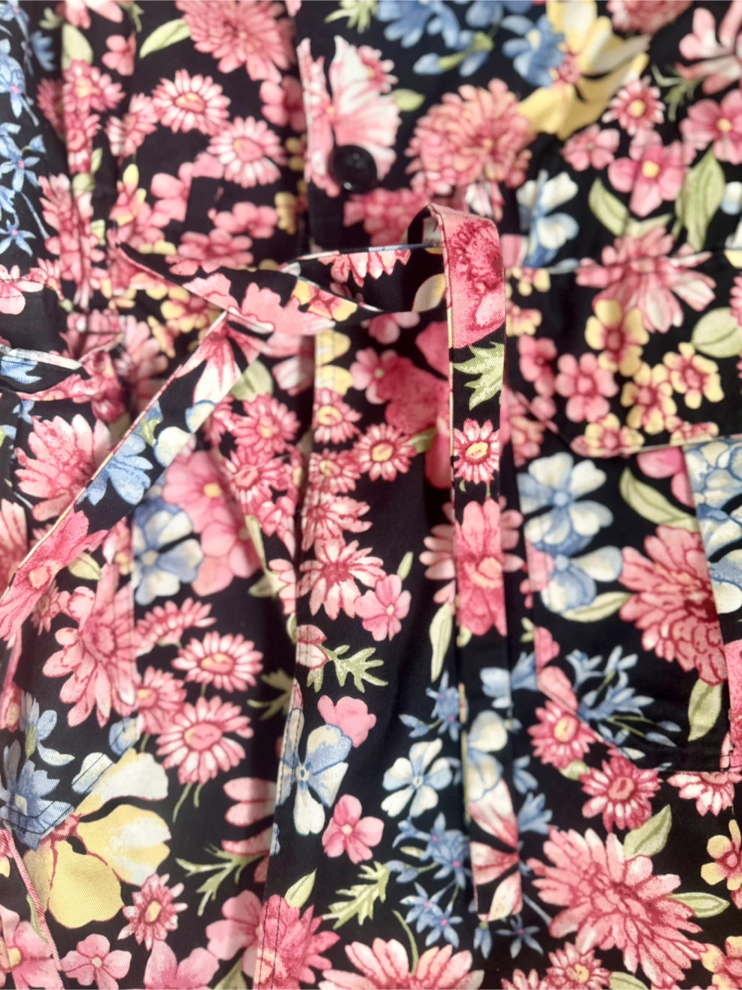 Floral Print Button-Up Long Sleeve Trench Coat - photo 3