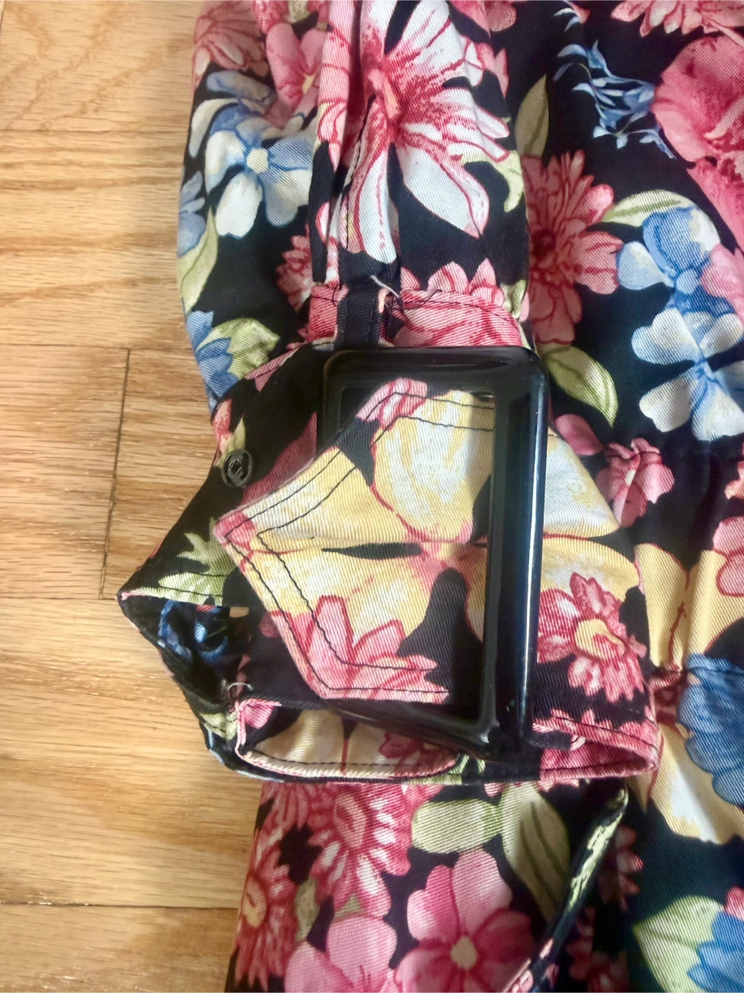 Floral Print Button-Up Long Sleeve Trench Coat - photo 4