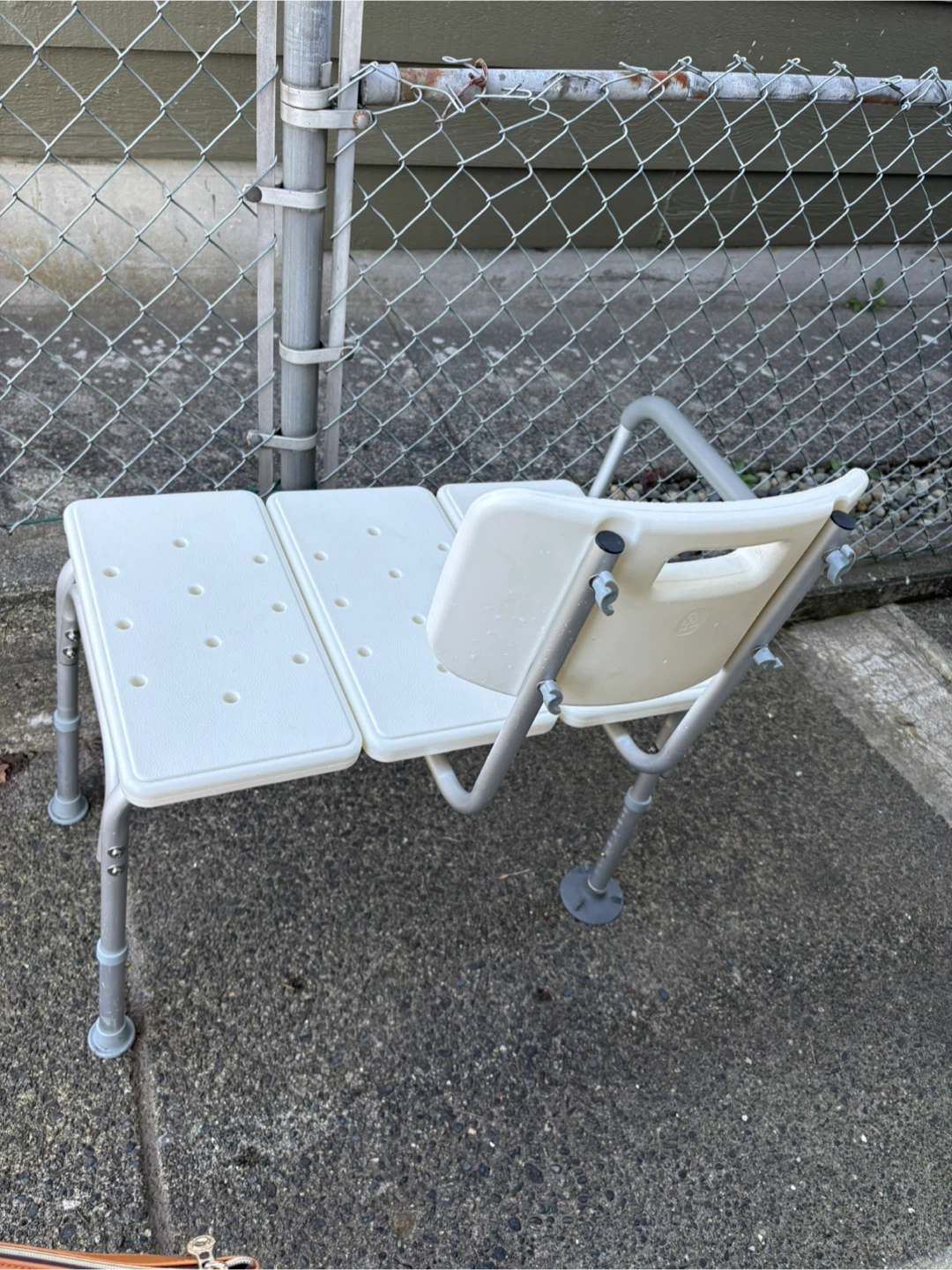 White Shower Chair with Backrest - photo 3
